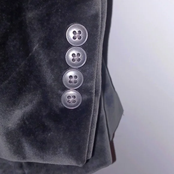 NEIMAN MARCUS Dark Olive Green Velvet Blazer, 42L - Picture 5 of 13